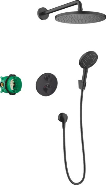 Hansgrohe Croma 280 σύστημα ντους με Ecostat S, μαύρο ματ