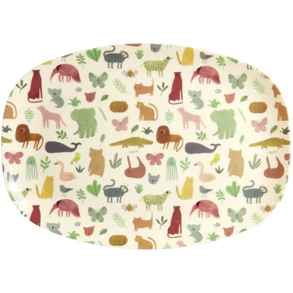 RICE Sweet Jungle Print Μελαμίνη Παιδικό Πιάτο