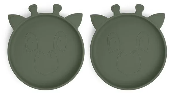 Nuuroo Akila πιάτο σιλικόνης 2-pack - Dusty Green