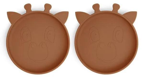 Nuuroo Akila πιάτο σιλικόνης 2-pack - Caramel Café