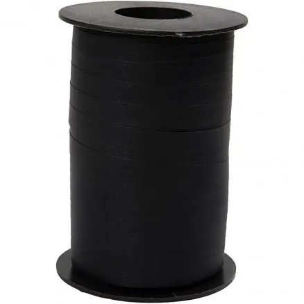 Κορδέλα δώρου, μαύρη, Π: 10 mm, ματ, 250 μ/ 1 ρολ.