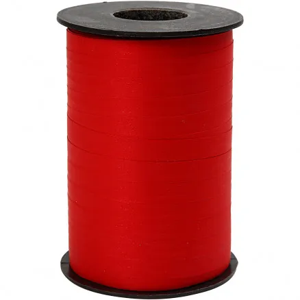 Κορδέλα δώρου, κόκκινη, Π: 10 mm, ματ, 250 μ/ 1 ρολ.