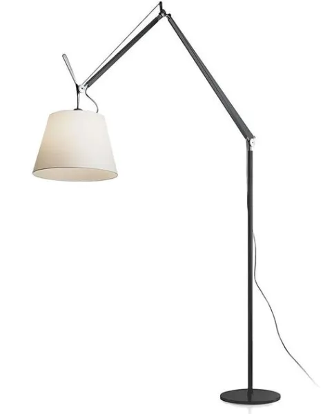 Artemide Tolomeo Mega Επιδαπέδιο Φωτιστικό Μαύρο Σώμα 32 cm Αμπαζούρ από Περγαμηνή με Ροοστάτη