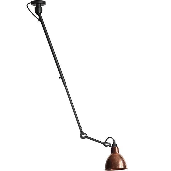 Lampe Gras N302 Φωτιστικό Οροφής Ματ Μαύρο/Ακατέργαστο Χαλκό/Λευκό