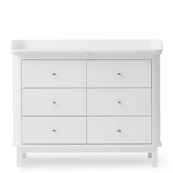 Oliver Furniture Wood Αλλαξιέρα με 6 συρτάρια Λευκή