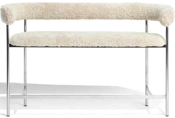 Møbel Copenhagen Font Bar Sofa 75 cm Δέρμα προβάτου Oyster/Γυαλισμένο Ατσάλινο Πλαίσιο